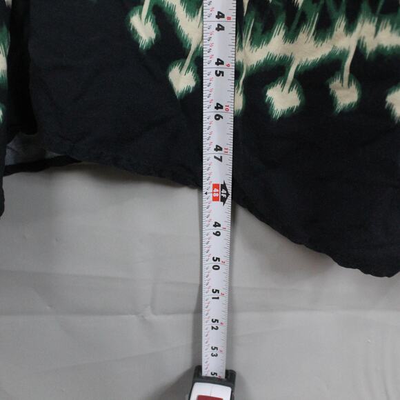 Farm Rio Dress Women Extra Large Kimono Maxi Ikat Green Black Boho Chic Tropical - Picture 10 of 10